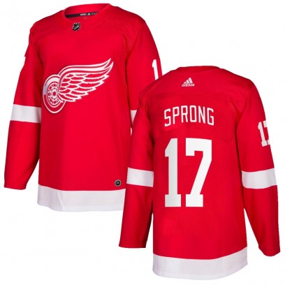 Men's Authentic Detroit Red Wings Daniel Sprong Adidas Home Jersey - Red