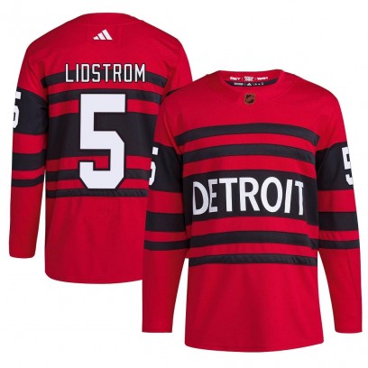 Men's Authentic Detroit Red Wings Nicklas Lidstrom Adidas Reverse Retro 2.0 Jersey - Red