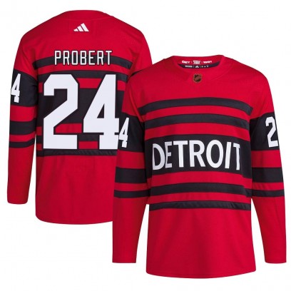 Men's Authentic Detroit Red Wings Bob Probert Adidas Reverse Retro 2.0 Jersey - Red