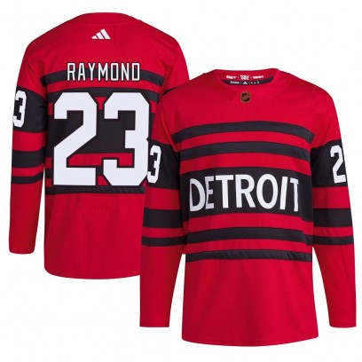 Men's Authentic Detroit Red Wings Lucas Raymond Adidas Reverse Retro 2.0 Jersey - Red