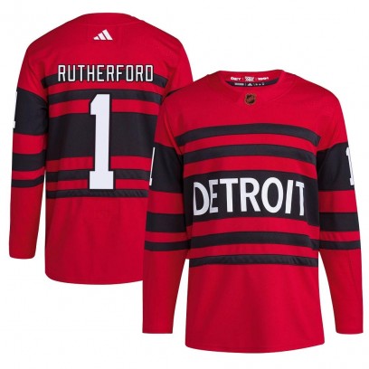 Men's Authentic Detroit Red Wings Jim Rutherford Adidas Reverse Retro 2.0 Jersey - Red