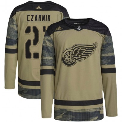 Youth Authentic Detroit Red Wings Austin Czarnik Adidas Military Appreciation Practice Jersey - Camo
