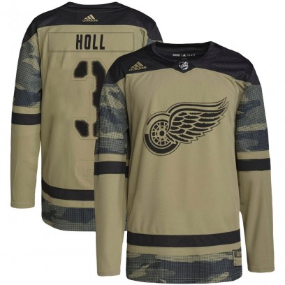 Youth Authentic Detroit Red Wings Justin Holl Adidas Military Appreciation Practice Jersey - Camo
