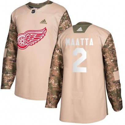 Youth Authentic Detroit Red Wings Olli Maatta Adidas Veterans Day Practice Jersey - Camo