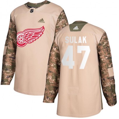 Youth Authentic Detroit Red Wings Libor Sulak Adidas Veterans Day Practice Jersey - Camo