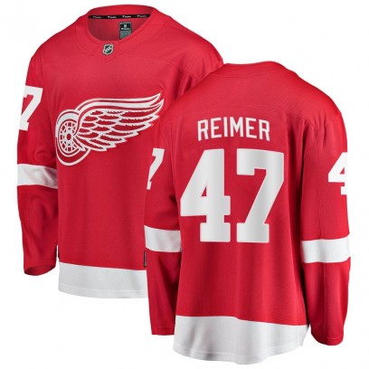 Youth Breakaway Detroit Red Wings James Reimer Fanatics Branded Home Jersey - Red
