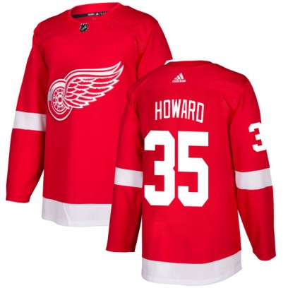 Men's Authentic Detroit Red Wings Jimmy Howard Adidas Jersey - Red