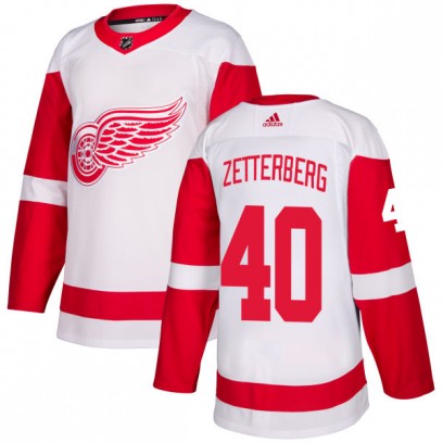 Men's Authentic Detroit Red Wings Henrik Zetterberg Adidas Jersey - White