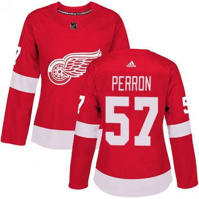 Women's Authentic Detroit Red Wings David Perron Adidas Home Jersey - Red