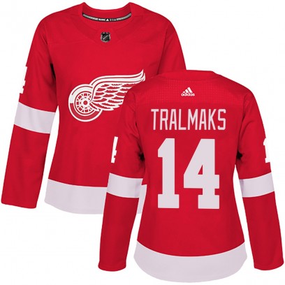 Women's Authentic Detroit Red Wings Eduards Tralmaks Adidas Home Jersey - Red