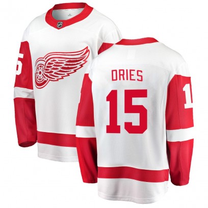 Men's Breakaway Detroit Red Wings Sheldon Dries Fanatics Branded Away Jersey - White