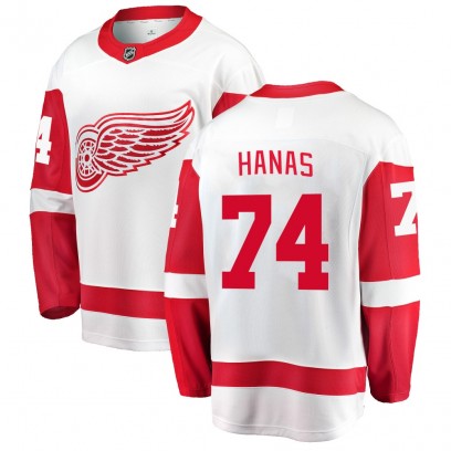 Men's Breakaway Detroit Red Wings Cross Hanas Fanatics Branded Away Jersey - White