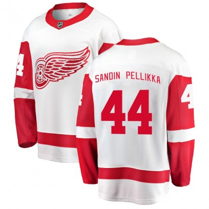 Men's Breakaway Detroit Red Wings Axel Sandin Pellikka Fanatics Branded Away Jersey - White