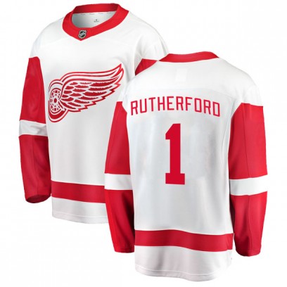 Men's Breakaway Detroit Red Wings Jim Rutherford Fanatics Branded Away Jersey - White