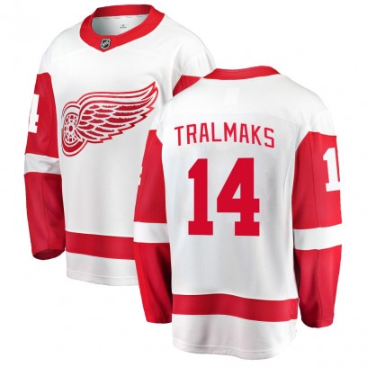 Men's Breakaway Detroit Red Wings Eduards Tralmaks Fanatics Branded Away Jersey - White