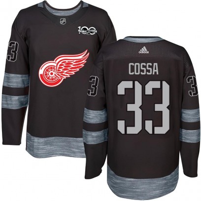Men's Authentic Detroit Red Wings Sebastian Cossa 1917-2017 100th Anniversary Jersey - Black