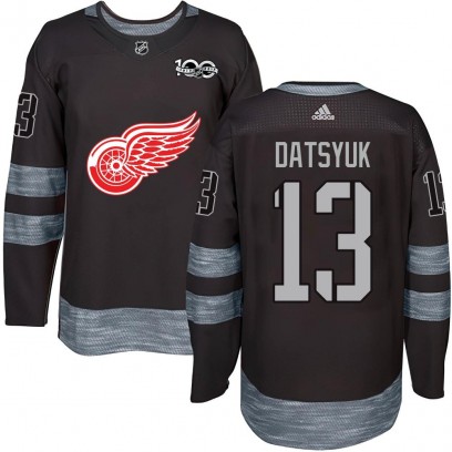 Men's Authentic Detroit Red Wings Pavel Datsyuk 1917-2017 100th Anniversary Jersey - Black