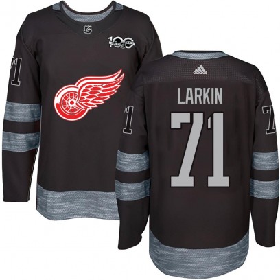 Men's Authentic Detroit Red Wings Dylan Larkin 1917-2017 100th Anniversary Jersey - Black
