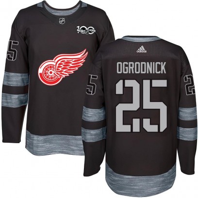 Men's Authentic Detroit Red Wings John Ogrodnick 1917-2017 100th Anniversary Jersey - Black