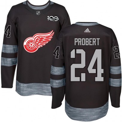 Men's Authentic Detroit Red Wings Bob Probert 1917-2017 100th Anniversary Jersey - Black