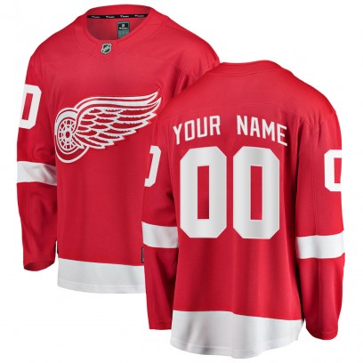 Men's Breakaway Detroit Red Wings Custom Fanatics Branded Custom Home Jersey - Red