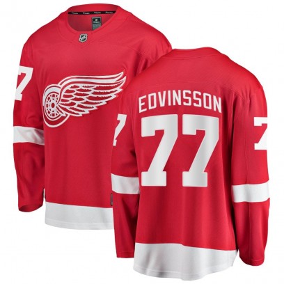 Men's Breakaway Detroit Red Wings Simon Edvinsson Fanatics Branded Home Jersey - Red