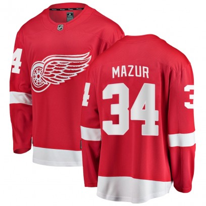 Men's Breakaway Detroit Red Wings Carter Mazur Fanatics Branded Home Jersey - Red