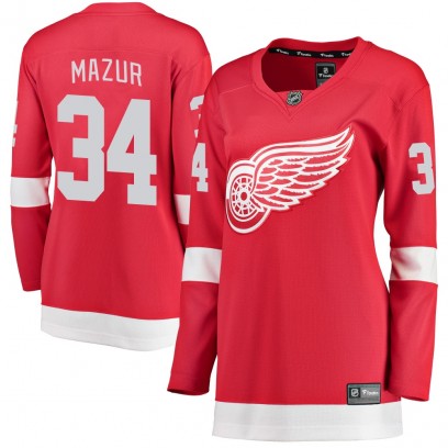 Women's Breakaway Detroit Red Wings Carter Mazur Fanatics Branded Home Jersey - Red