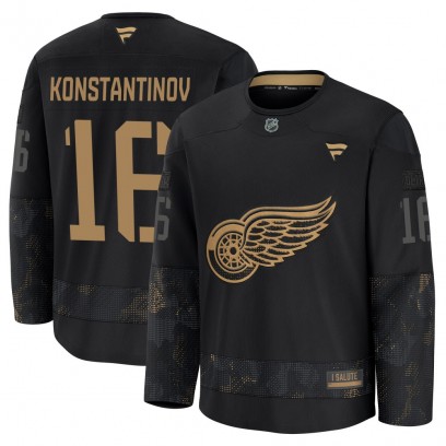 Youth Premium Detroit Red Wings Vladimir Konstantinov Fanatics 2024 Military Appreciation Practice Jersey - Black