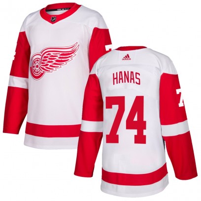 Youth Authentic Detroit Red Wings Cross Hanas Adidas Jersey - White