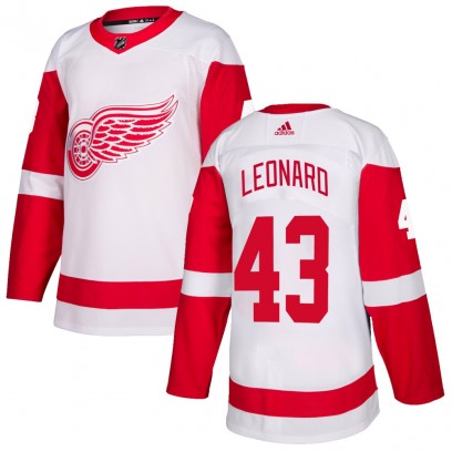 Youth Authentic Detroit Red Wings John Leonard Adidas Jersey - White