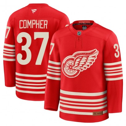 Men's Premium Detroit Red Wings J.T. Compher Fanatics Centennial Jersey - Red