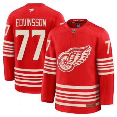 Men's Premium Detroit Red Wings Simon Edvinsson Fanatics Centennial Jersey - Red