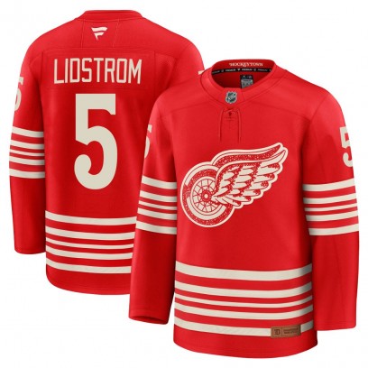 Men's Premium Detroit Red Wings Nicklas Lidstrom Fanatics Centennial Jersey - Red