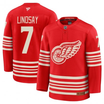 Men's Premium Detroit Red Wings Ted Lindsay Fanatics Centennial Jersey - Red