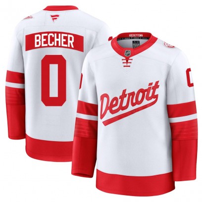 Men's Premium Detroit Red Wings Ondrej Becher Fanatics 2025 Stadium Series Jersey - White