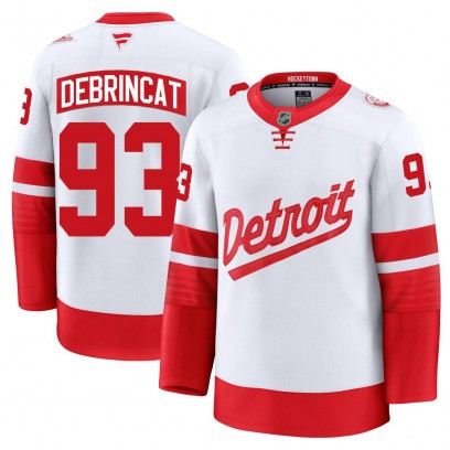 Men's Premium Detroit Red Wings Alex DeBrincat Fanatics 2025 Stadium Series Jersey - White
