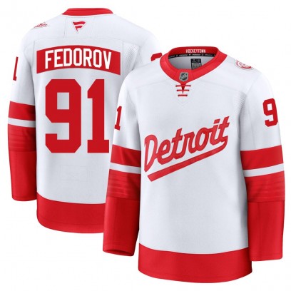 Men's Premium Detroit Red Wings Sergei Fedorov Fanatics 2025 Stadium Series Jersey - White