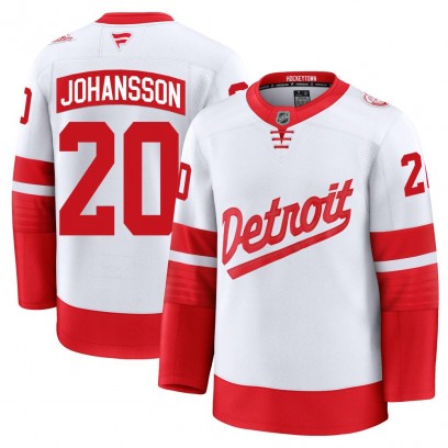 Men's Premium Detroit Red Wings Albert Johansson Fanatics 2025 Stadium Series Jersey - White
