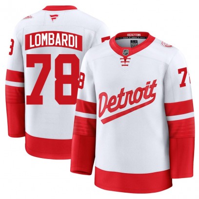 Men's Premium Detroit Red Wings Amadeus Lombardi Fanatics 2025 Stadium Series Jersey - White