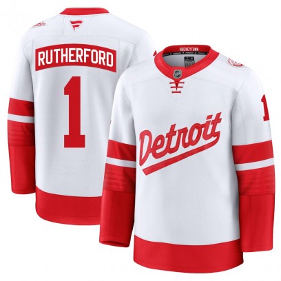 Men's Premium Detroit Red Wings Jim Rutherford Fanatics 2025 Stadium Series Jersey - White