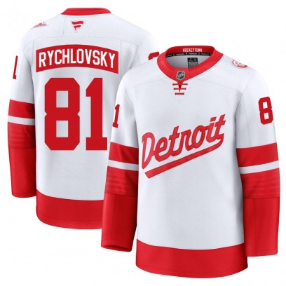 Men's Premium Detroit Red Wings Jakub Rychlovsky Fanatics 2025 Stadium Series Jersey - White