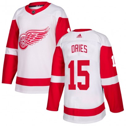 Men's Authentic Detroit Red Wings Sheldon Dries Adidas Jersey - White