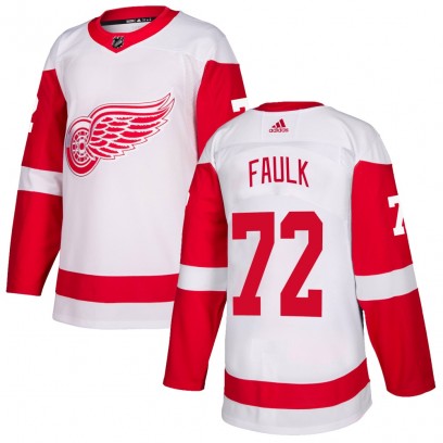 Men's Authentic Detroit Red Wings Justin Faulk Adidas Jersey - White
