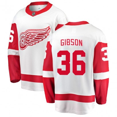 Youth Breakaway Detroit Red Wings John Gibson Fanatics Branded Away Jersey - White