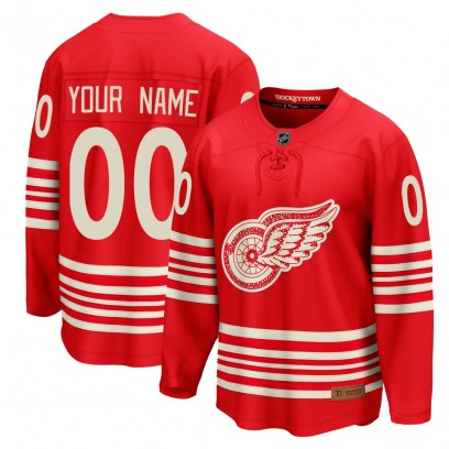 Men's Breakaway Detroit Red Wings Custom Fanatics Custom Centennial Jersey - Red