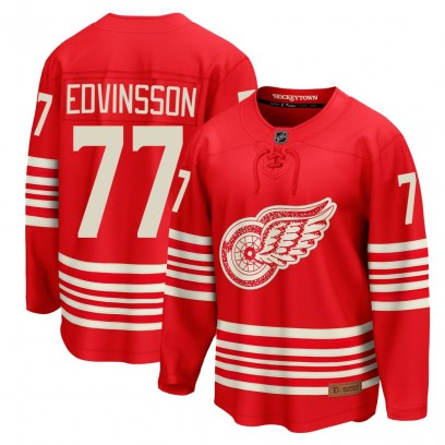 Men's Breakaway Detroit Red Wings Simon Edvinsson Fanatics Centennial Jersey - Red