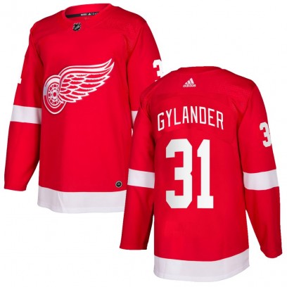 Men's Authentic Detroit Red Wings Carter Gylander Adidas Home Jersey - Red