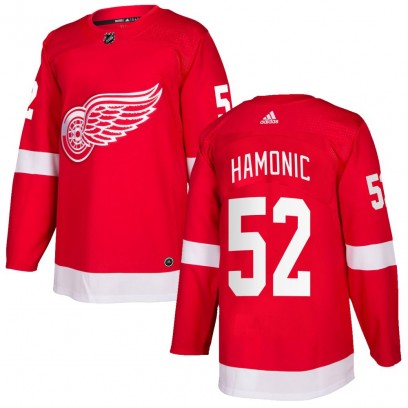 Men's Authentic Detroit Red Wings Travis Hamonic Adidas Home Jersey - Red