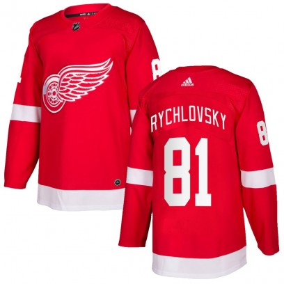 Men's Authentic Detroit Red Wings Jakub Rychlovsky Adidas Home Jersey - Red
